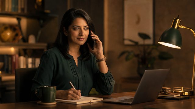 Advisor on a call