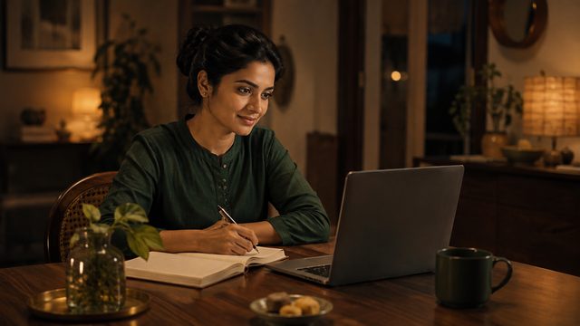 Student in an online class
